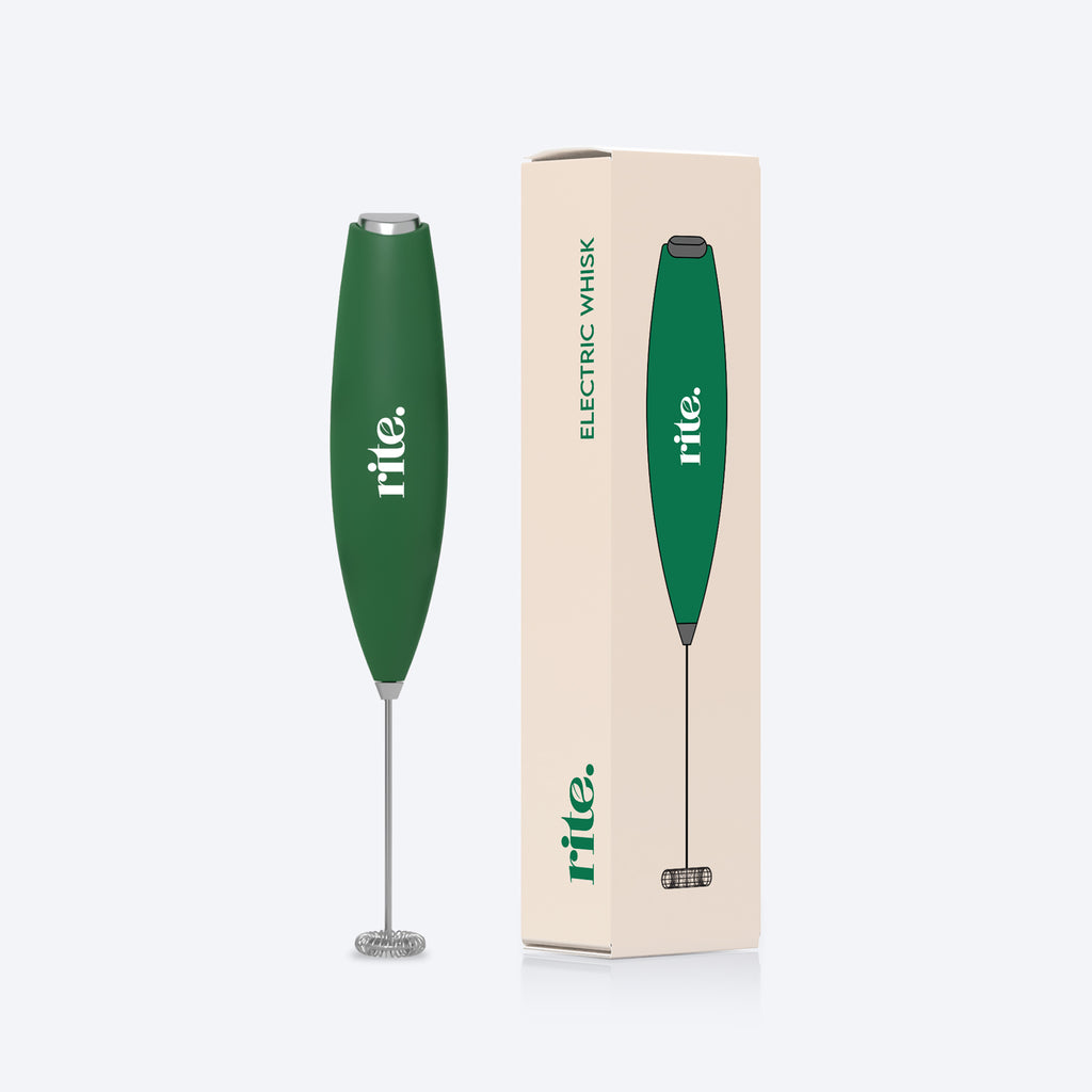 ELECTRIC WHISK in green with matching box, perfect for blending drinks, frothing milk, or mixing supplements