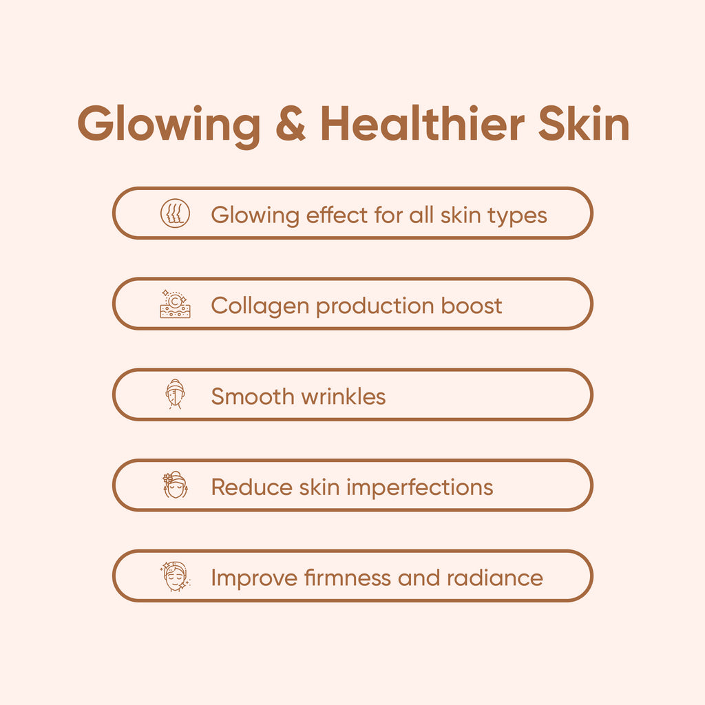 GLOWING & HEALTHIER SKIN benefits from DAILY SKINCARE SUPPLEMENT for collagen boost, smooth wrinkles, and skin firmness