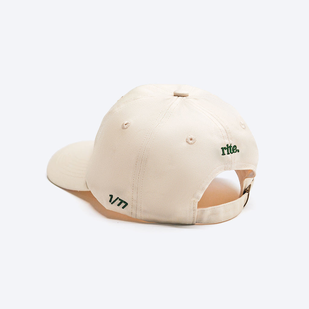 GREEN RITE CAP, soft cotton build with subtle embroidered branding—perfect for daily wear and effortless style.