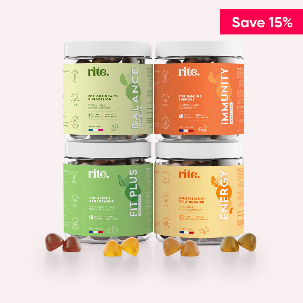 GUMMIES SET includes BALANCE, IMMUNITY, FIT PLUS & ENERGY for gut health, immunity, weight & daily energy boost