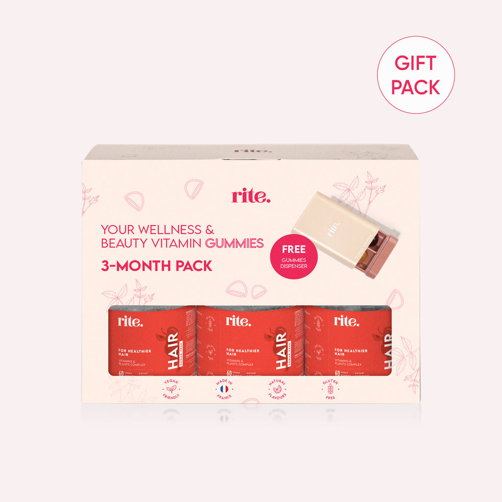 HAIR GUMMIES 3-month gift pack with dispenser for stronger, healthier hair and improved hair growth