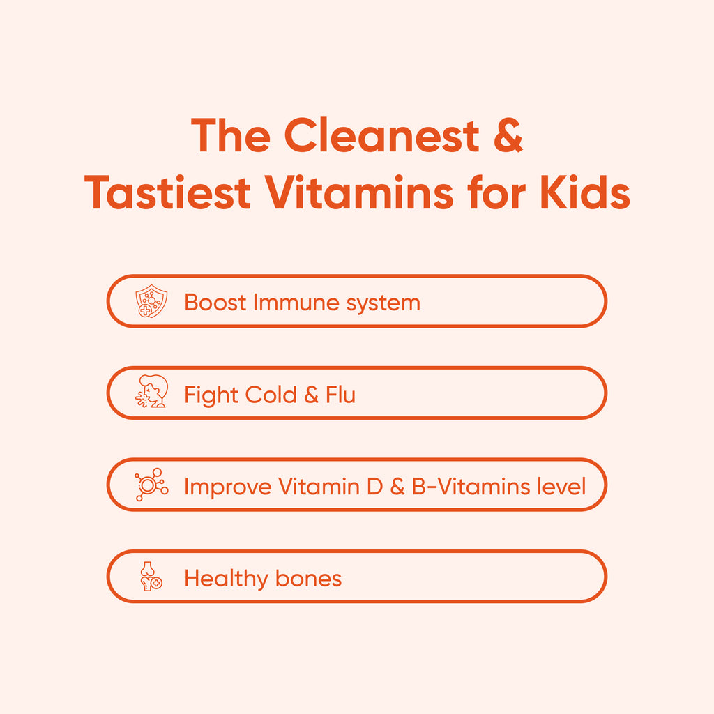 KIDS MULTIVITAMIN GUMMIES Benefits – Boost Immune System, Fight Cold & Flu, Improve VITAMIN D, Support Healthy Bones