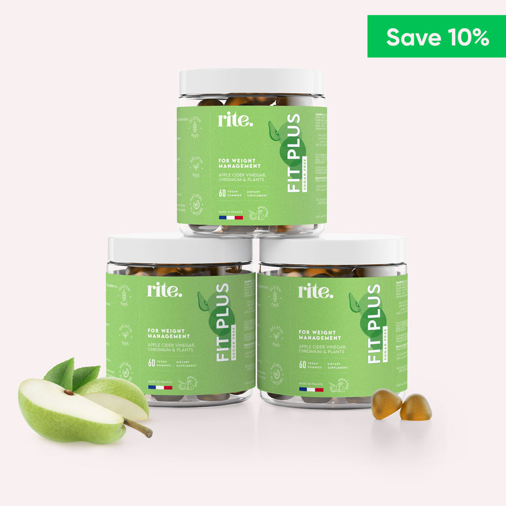 FIT PLUS VITAMIN GUMMIES 3-pack with apple cider vinegar for weight management and fat metabolism, save 10%